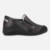 Mocasines negros confort con elásticos laterales Leyland
