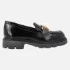 Mocasines negros de charol Bruselas con piso track