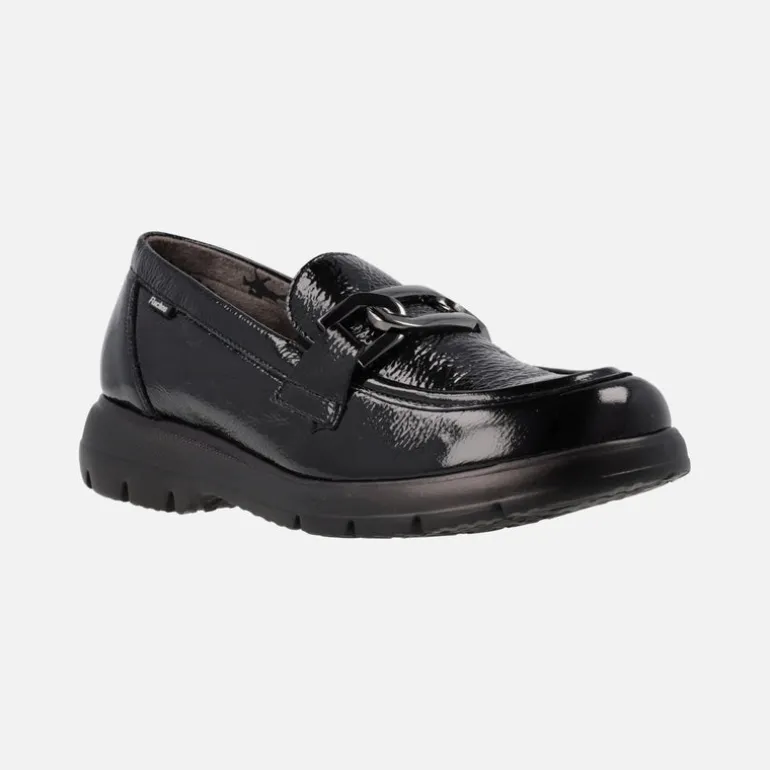 Mocasines negros de charol para mujer Gladis F1794