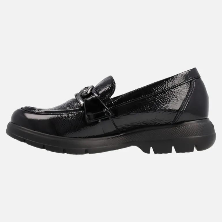 Mocasines negros de charol para mujer Gladis F1794
