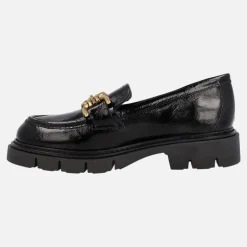 Mocasines negros de charol Bruselas con piso track