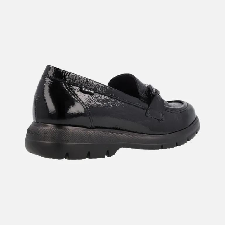 Mocasines negros de charol para mujer Gladis F1794