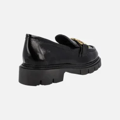 Mocasines negros de charol Bruselas con piso track