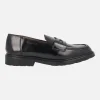 Mocasines negros de piel con antifaz de Wonders
