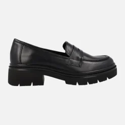 Mocasines negros de piel con antifaz