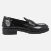 Mocasines negros de piel florentik para mujer con adorno de antifaz
