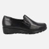 Mocasines negros de piel con elásticos y piso Extra light