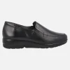 Mocasines negros de piel con elásticos laterales