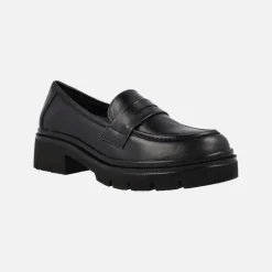 Mocasines negros de piel con antifaz