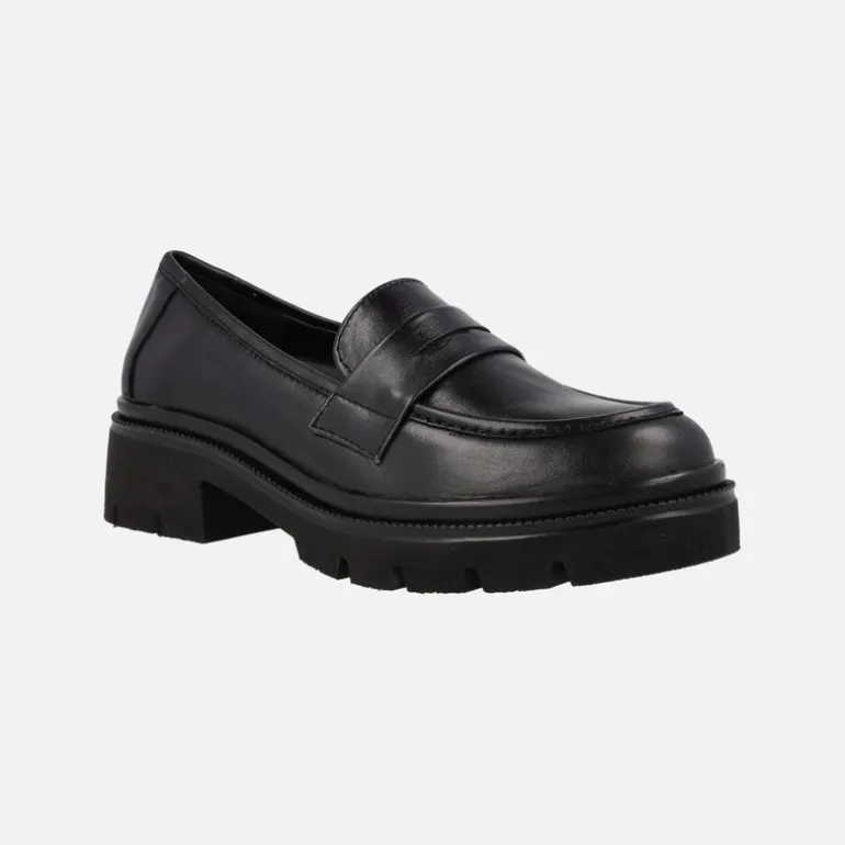 Mocasines negros de piel con antifaz