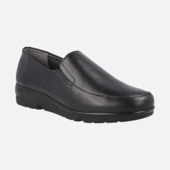 Mocasines negros de piel con elásticos laterales