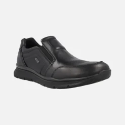 Mocasines negros de piel con elásticos y membrana Gore-tex