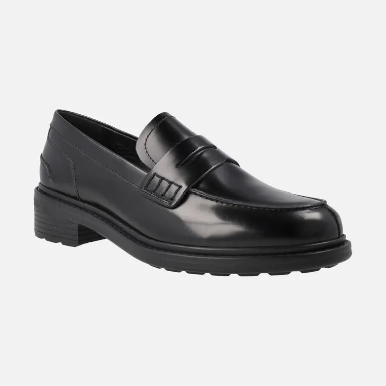 Mocasines negros de piel antik con antifaz Walk Pleasure Mujer de Geox