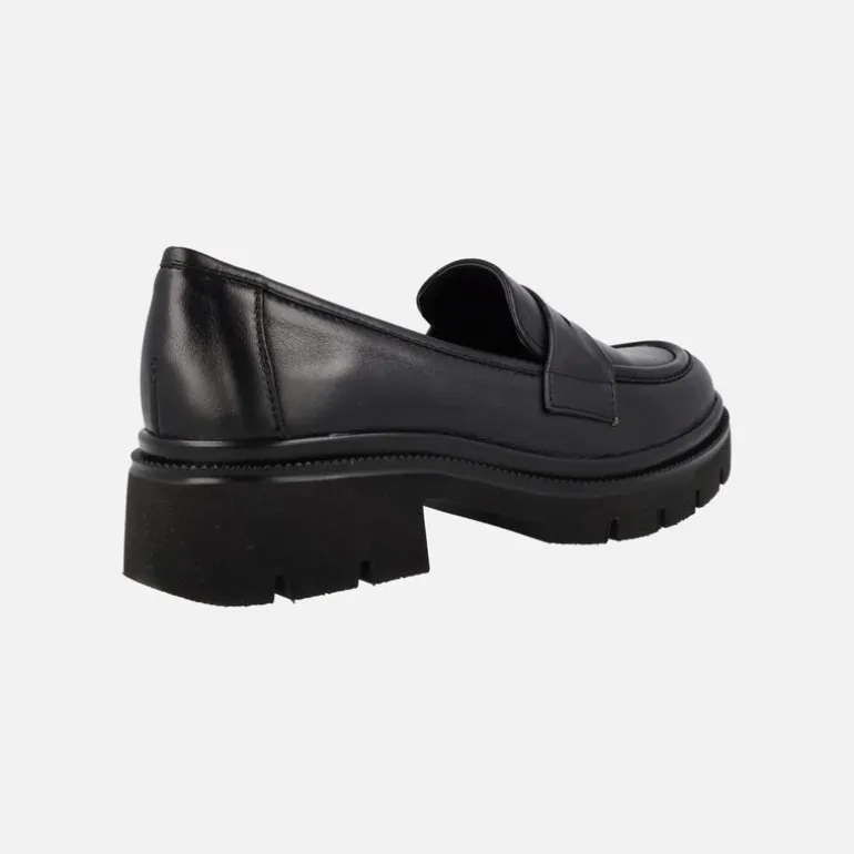 Mocasines negros de piel con antifaz