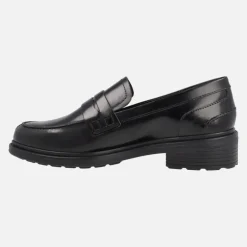 Mocasines negros de piel antik con antifaz Walk Pleasure Mujer de Geox