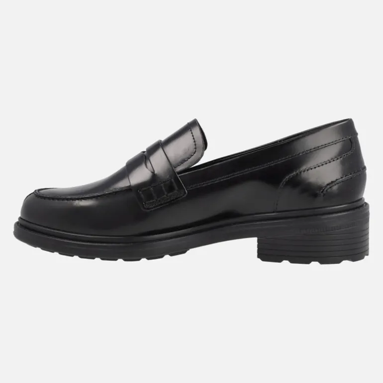 Mocasines negros de piel antik con antifaz Walk Pleasure Mujer de Geox