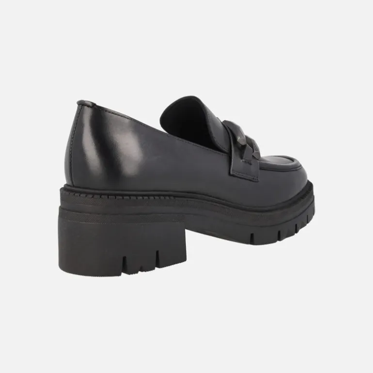 Mocasines negros de piel Umbra con piso track y adorno metálico