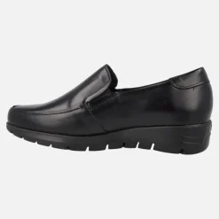 Mocasines negros de piel con elásticos y piso Extra light