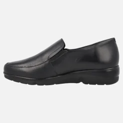 Mocasines negros de piel con elásticos laterales