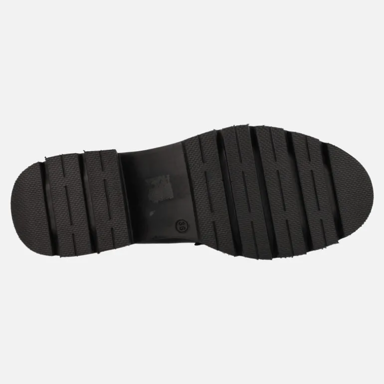 Mocasines negros de piel con antifaz