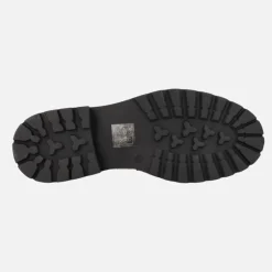 Mocasines negros de piel con adorno y piso track