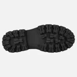 Mocasines negros de piel con piso track Gioseppo Steinnes para mujer