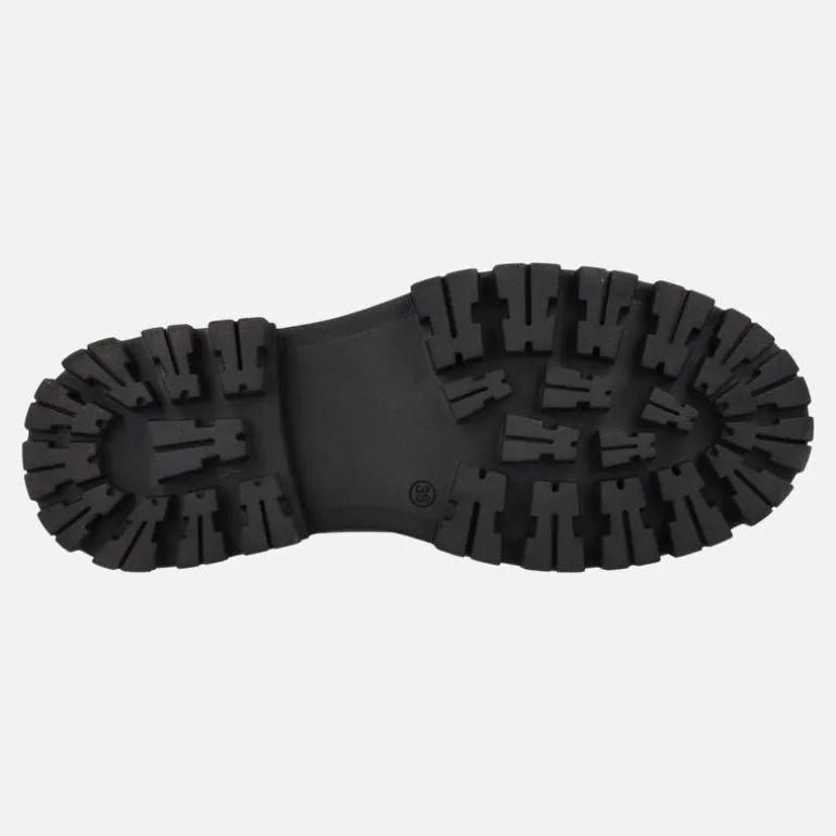 Mocasines negros de piel con piso track Gioseppo Steinnes para mujer