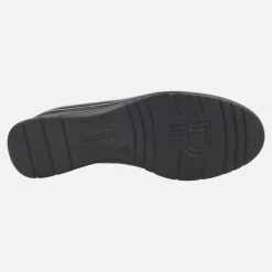 Mocasines negros de piel con elásticos y piso de goma