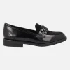 Mocasines negros multimaterial con adorno en la pala