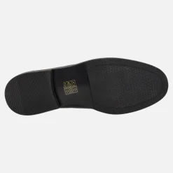 Mocasines negros multimaterial con adorno en la pala