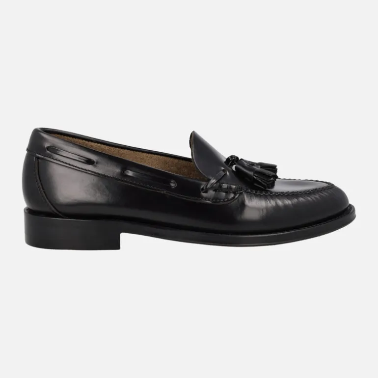 Mocasines para hombre en piel antik con borlas