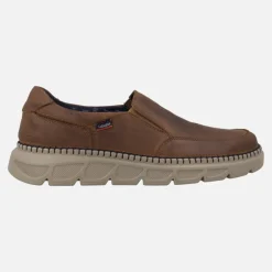 Mocasines para hombre en piel engrasada marrón