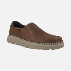 Mocasines para hombre en piel engrasada marrón
