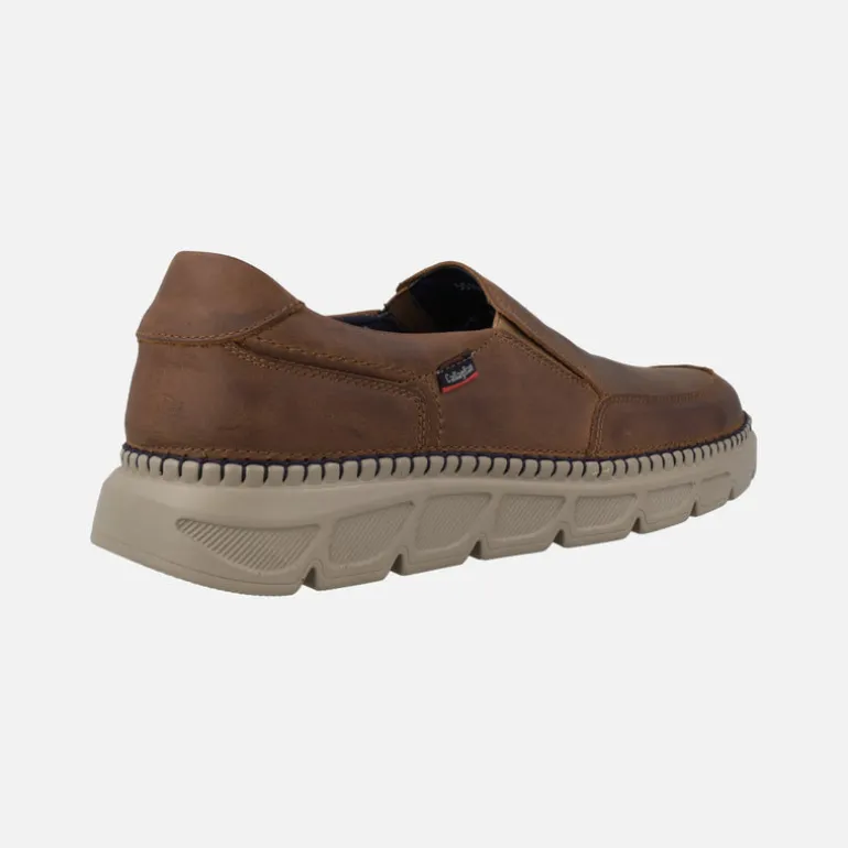 Mocasines para hombre en piel engrasada marrón