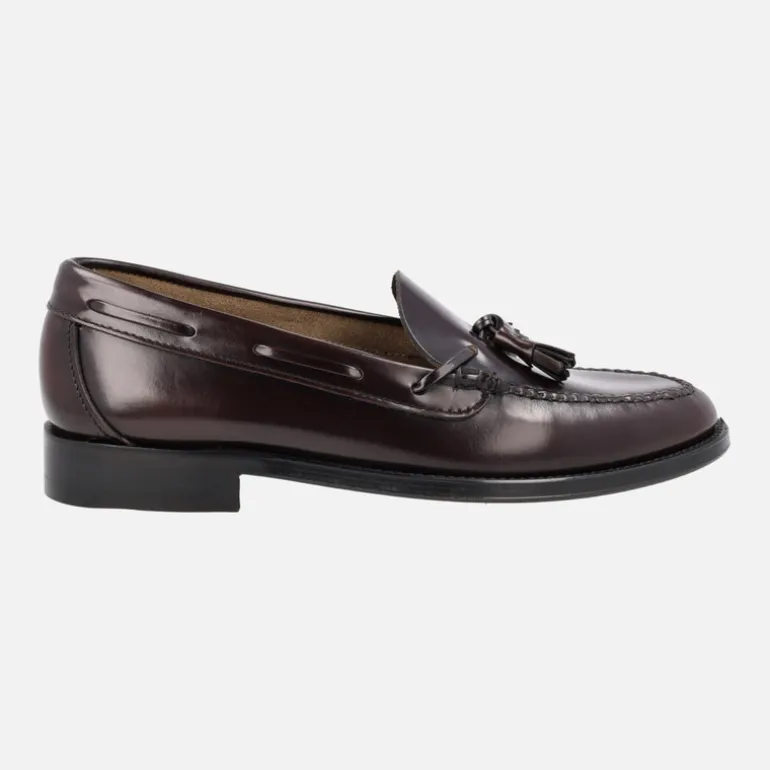 Mocasines para hombre en piel antik con borlas
