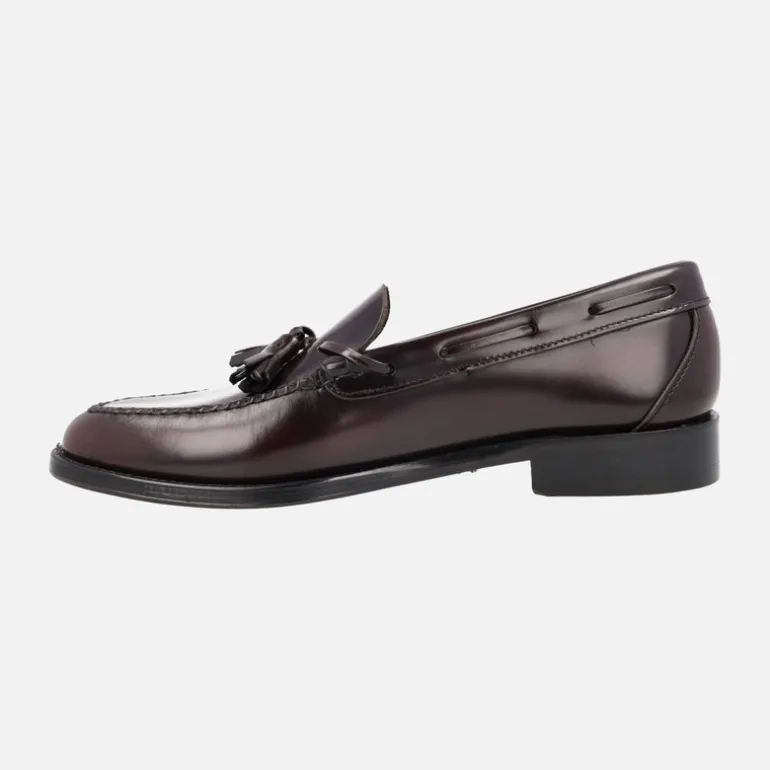 Mocasines para hombre en piel antik con borlas