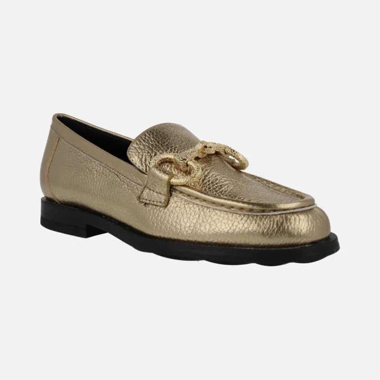 Mocasines para mujer Dallas en piel metalizada