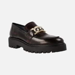 Mocasines para mujer en piel florentik con cadena y piso track