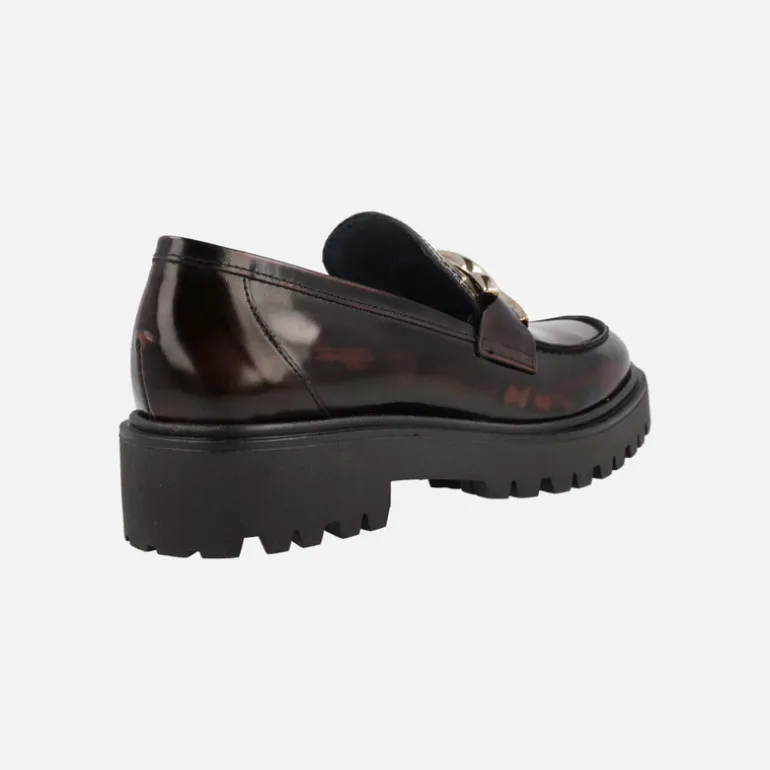Mocasines para mujer en piel florentik con cadena y piso track