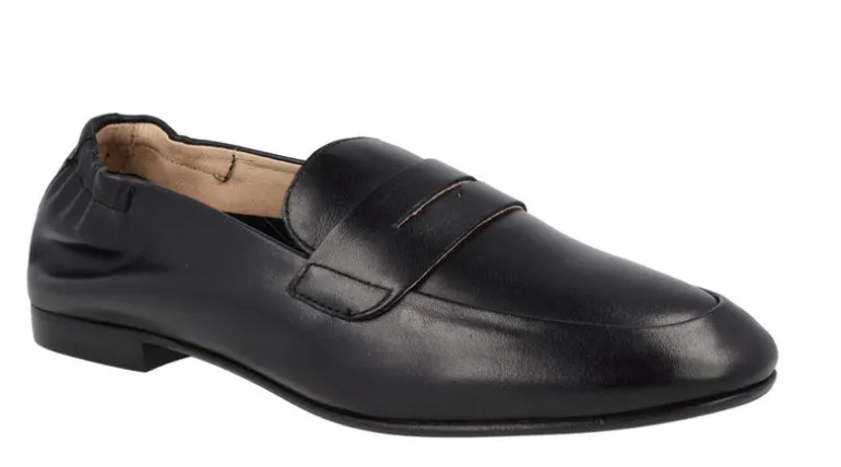 Mocasines planos de piel con antifaz para mujer