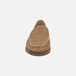 Mocasines trenzados de piel con tacón bajo
