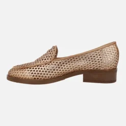 Mocasines trenzados de piel con tacón bajo
