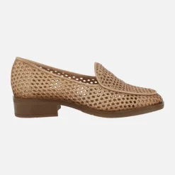 Mocasines trenzados de piel con tacón bajo