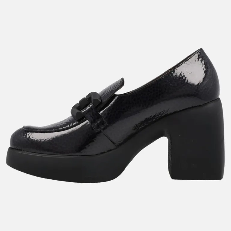 Mocasines Tucson en charol Caribu negro para mujer