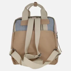 Mochilas en tejido multicolor con adorno de borlas
