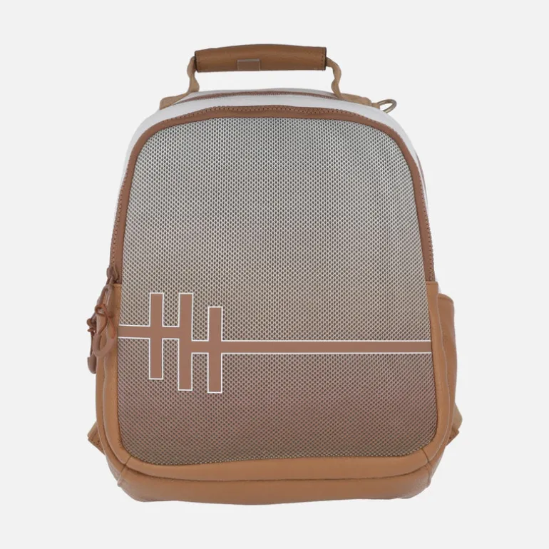 Mochilas Hispanitas en combinado cuero y blanco