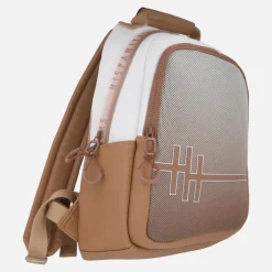 Mochilas Hispanitas en combinado cuero y blanco