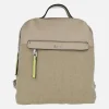 Mochilas multimaterial en combinado beige Cloe