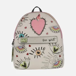 Mochilas Pepe Moll con dibujos de ojos y corazón
