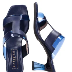 Mules combinados en piel y vinilo Hispanitas